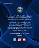  Reunião Ordinária da Câmara Municipal de Lima Duarte.